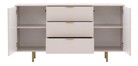 Set mobilier living Newelon I (Negru + auriu) 