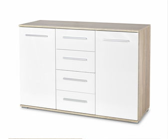 Komód Vida KM-4 (fehér + szonoma tölgy)