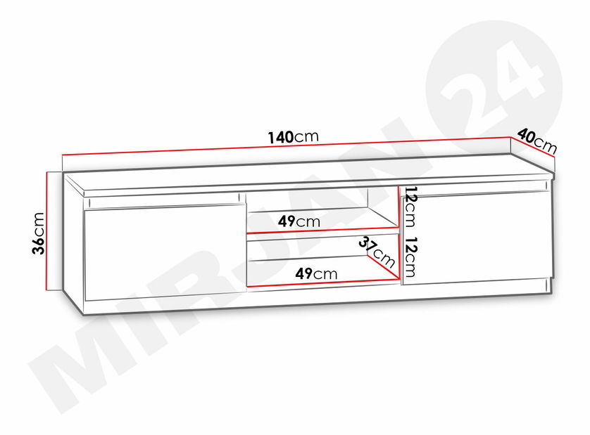 Masă TV Kieran 140 (alb) *resigilat