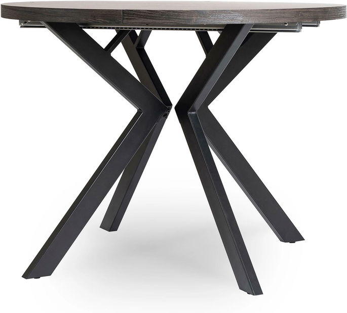 Blagovaonski stol na razvlačenje Localizado (crna) (za 4 do 6 osoba)