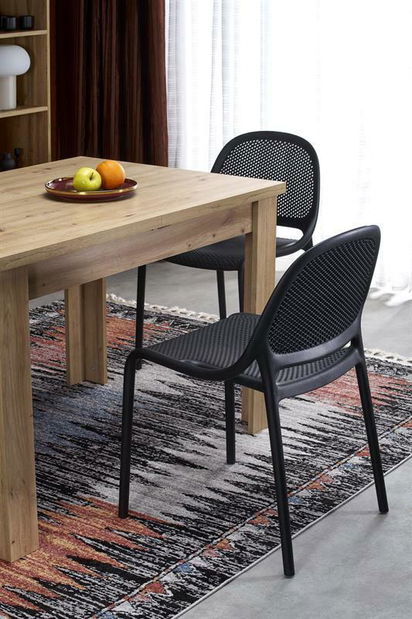 Étkezőasztal Baghira (artisan tölgy + fekete) (4 és 6 fő számára)