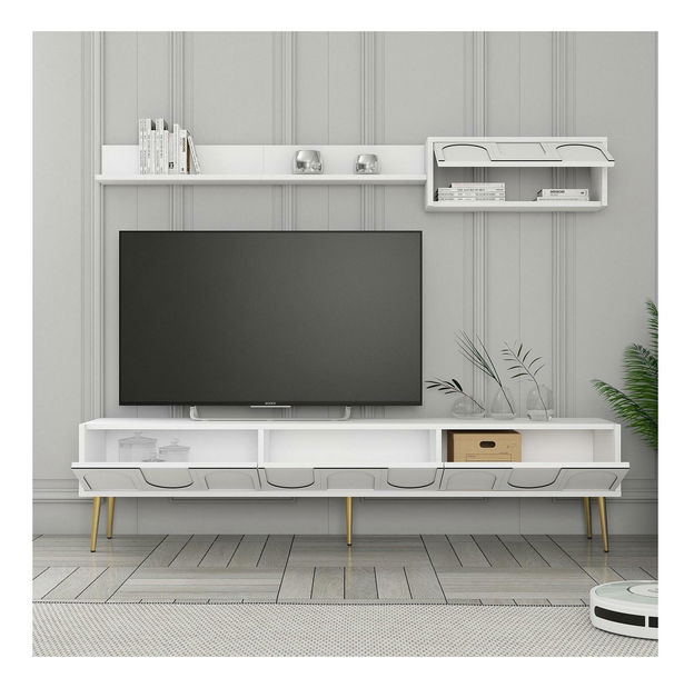 Obývacia stena Bipemu 4 (biela + zlatá)