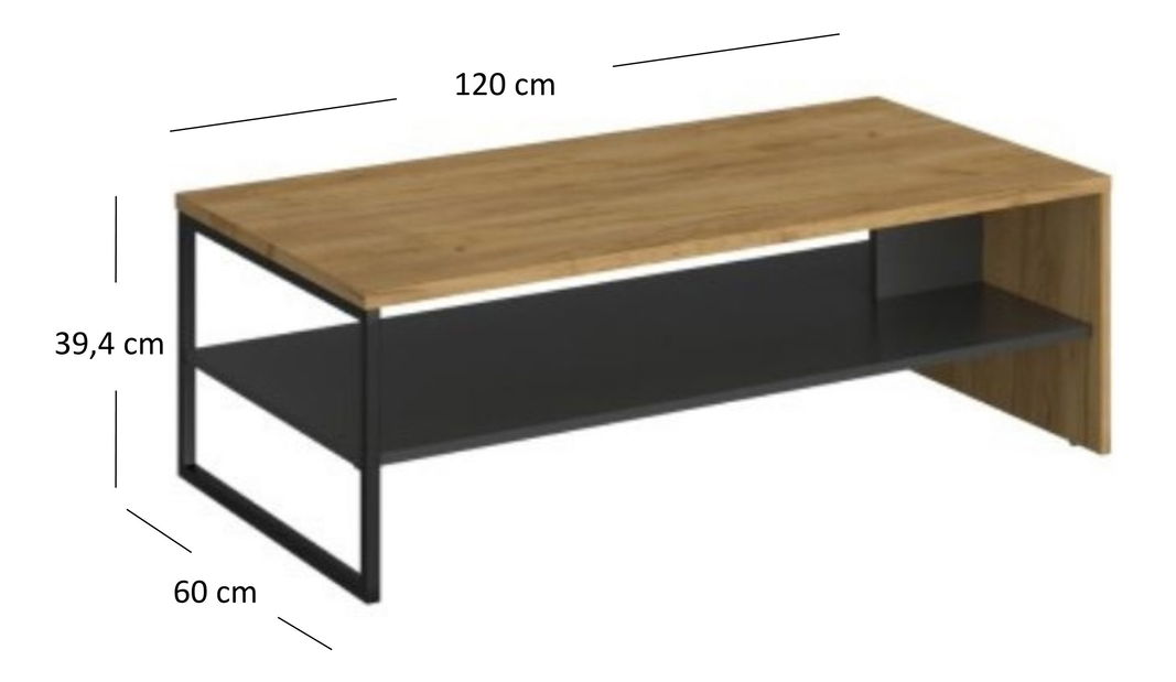 Konferenčný stolík Shanna (dub craft zlatý + antracit)