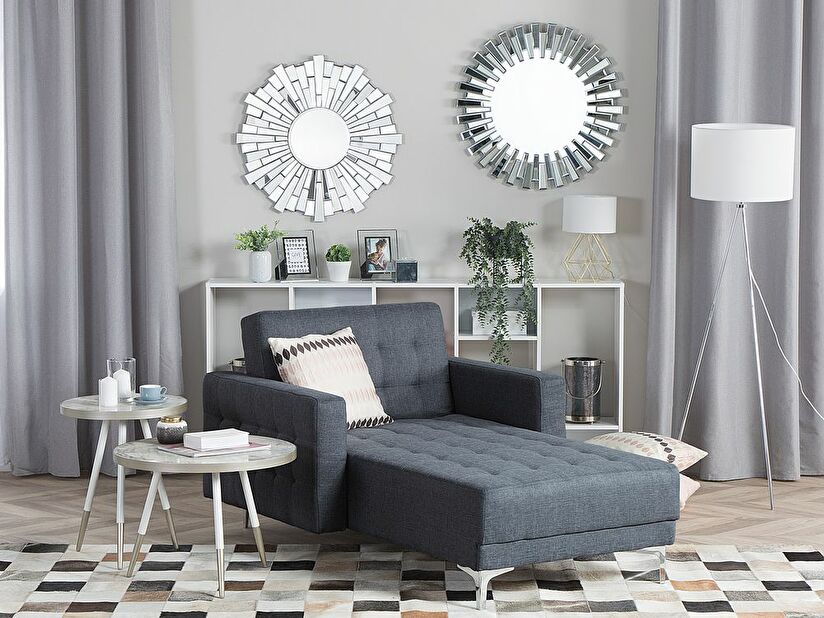 Fotoliu șezlong relaxare ABERLADY (textil) (gri)