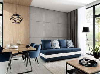 Pohovka trojsedačka Callera (modrá + biela)