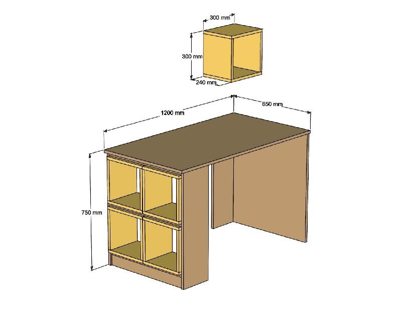 Masă PC Babar (Nuc + Gri albastru)