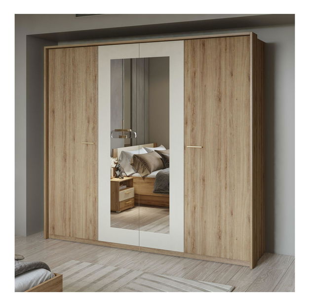 Okvir za ormar za garderobu Verdeene L (hrast + bež) *rasprodaja