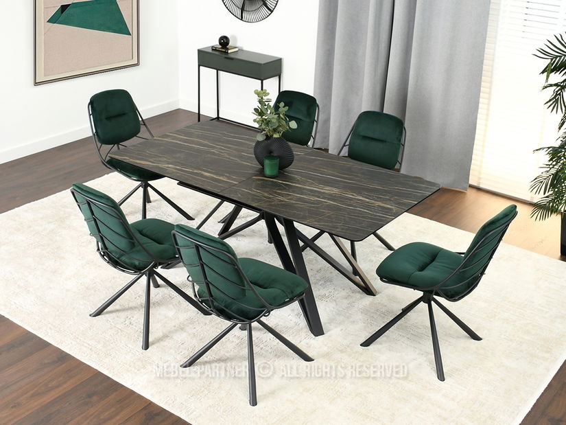 Stolička Brooklyn (zelená + čierna)