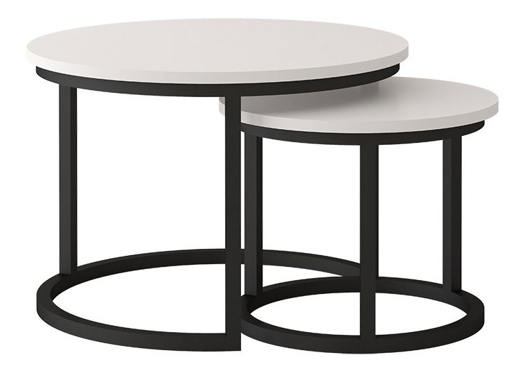 Set măsuțe de cafea Tulin (Negru + Alb)