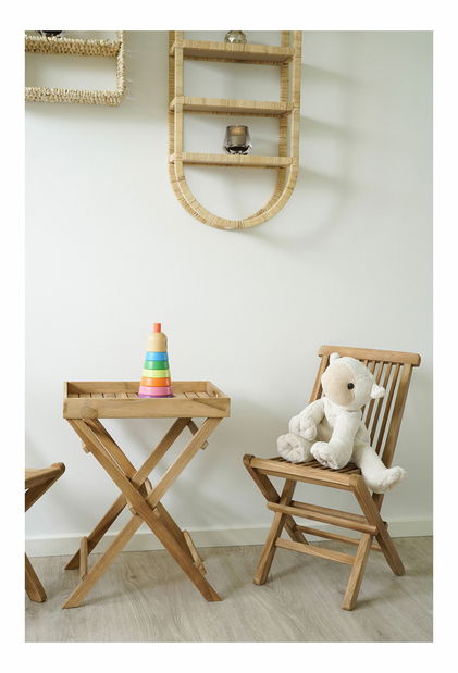 Detská záhradná stolička Tvevania 2 (prírodná)
