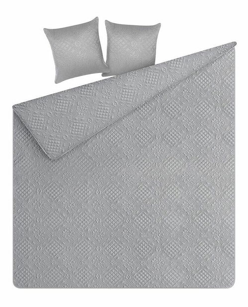 Set cuvertură pat și 2 perne 140 x 210 cm Asbjorn (gri)
