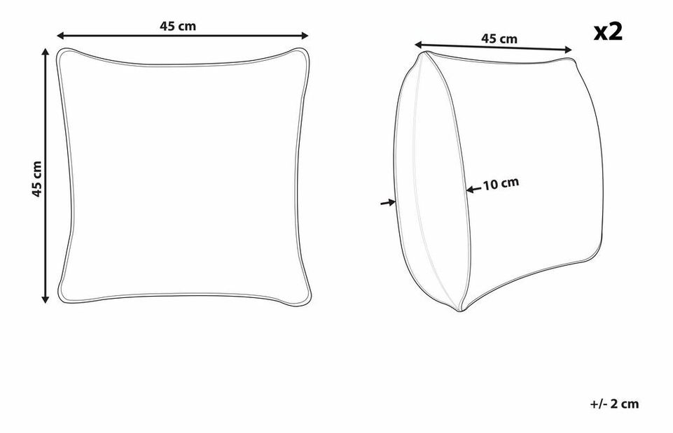 Set 2 buc perne decorative 45 x 45 cm Gaster (verde)
