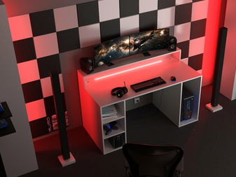 Masă PC gaming Endechor (Alb)