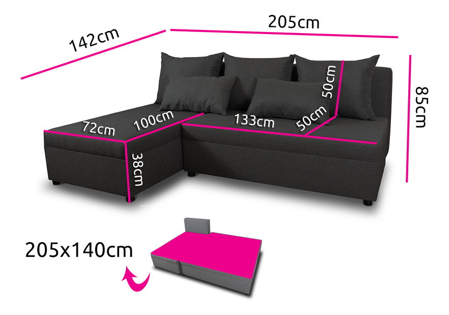 Colțar Porco (gri închis) (D)