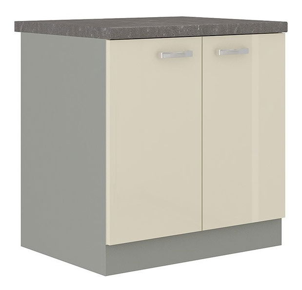 Donji kuhinjski ormarić Milo 80 D 2F BB (siva + krem sjaj)