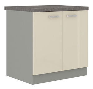 Dulap inferior bucătărie Milo 80 D 2F BB (gri + crem lucios)