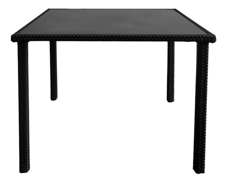 Masă de grădină Asolenzias 1 (negru) (pentru 4 persoane) *vânzare stoc