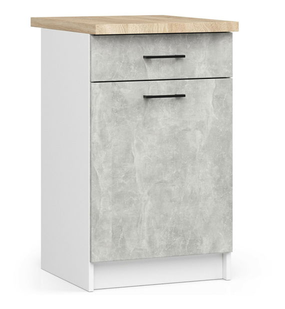 Dolná kuchynská skrinka Ozara S50 SZ2 (biela + betón)