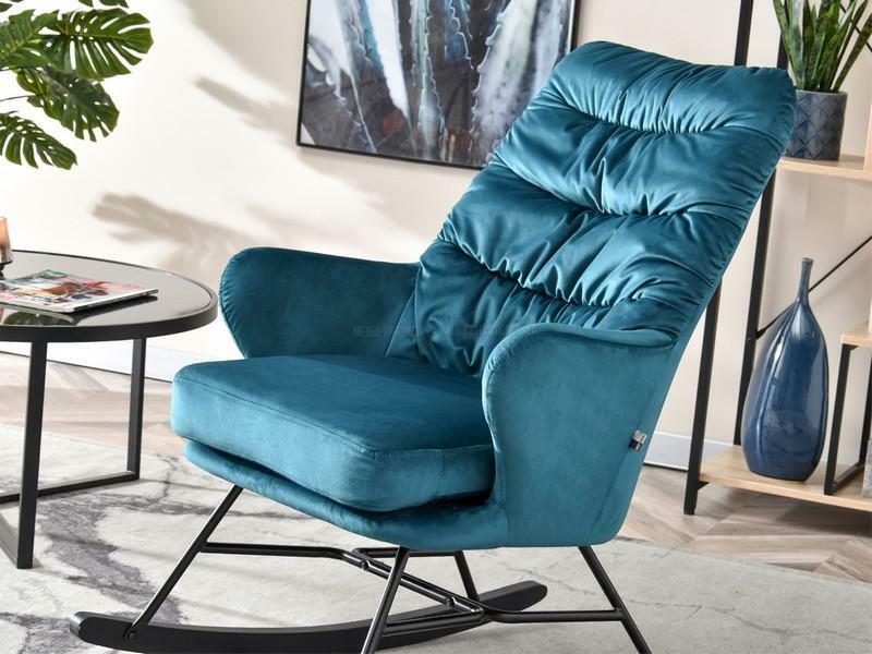 Kreslo Lusil (tyrkysová + čierna)