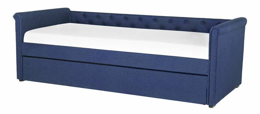 Szétnyitható ágy90 cm LISABON (ágyráccsal) (kék)