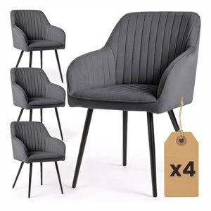 Set 4 scaune de sufragerie Foraccia (grafit închis)