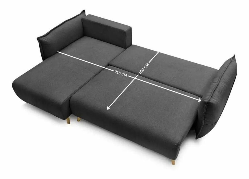 Rohová sedačka Puffyna (antracit) (L)