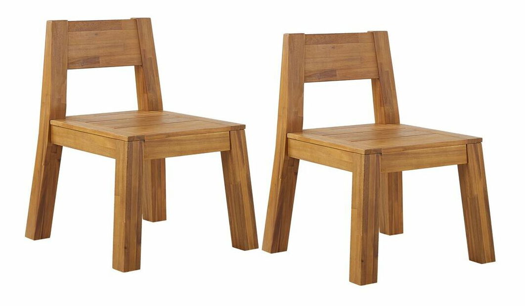 Set 2 ks záhradných stoličiek Livza (svetlé drevo)
