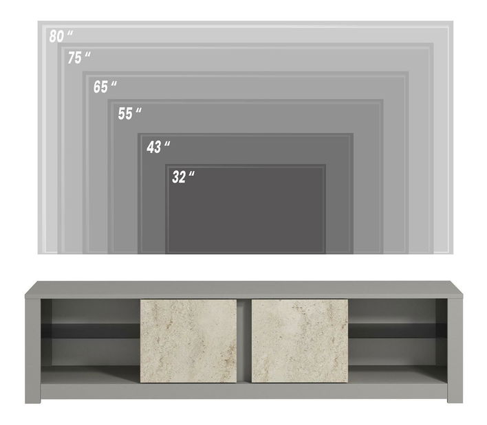 TV asztal/szekrény Adios (szürke travertin)