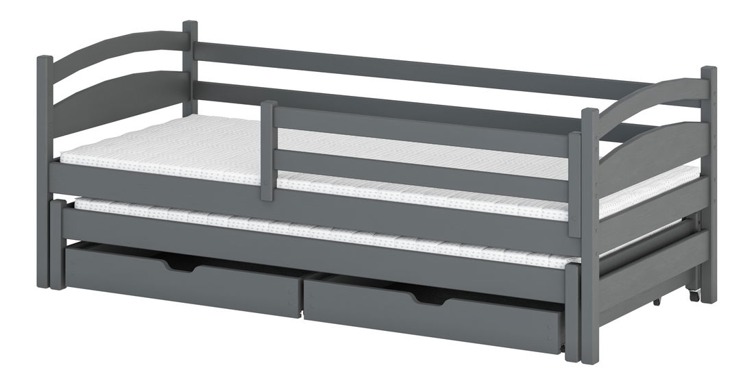 Dječji krevet 80 x 180 cm Tiana (s podnicom i prostorom za odlaganje) (grafit)