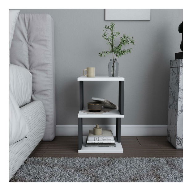 Noćni stolić Caramello (bijela + antracit)