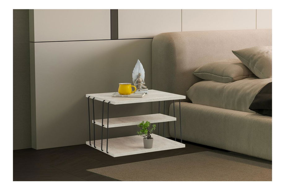 Príručný stolík Lifia (čierny mramor)