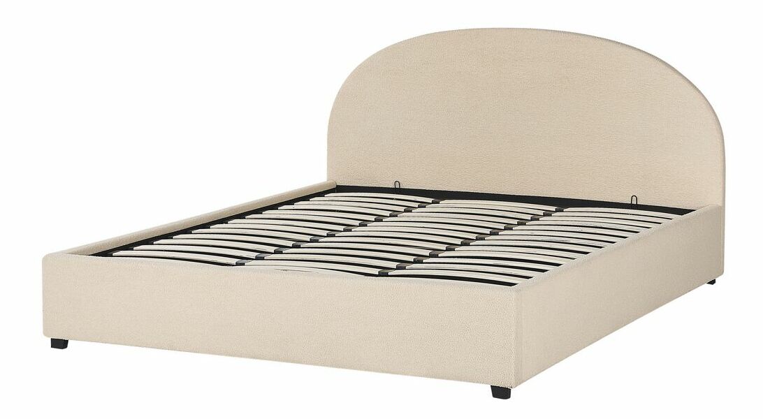 Pat matrimonial 180 cm Verena (bej) (cu somieră și sp. depozitare)