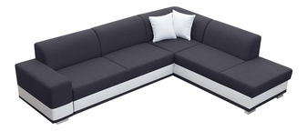 Sarokkanapé Darcia (sötétszürke + fehér) (J)