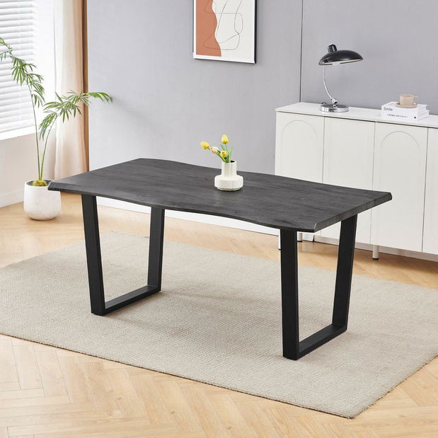 Masă sufragerie Hombros 2 (stejar gri) (pentru 6 persoane)