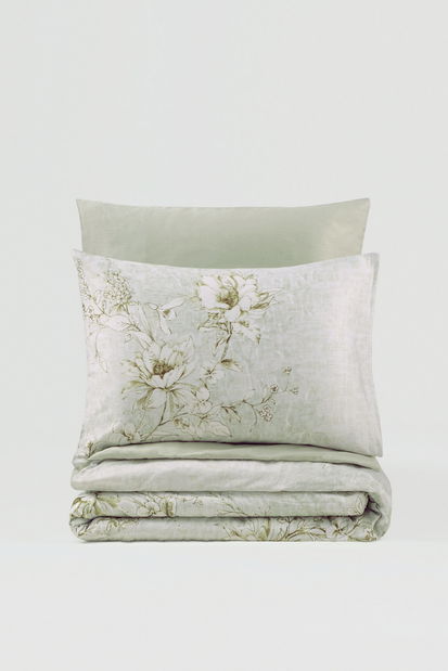 Szatén lepedő készlet 200 x 220 cm Lucia (bézs)