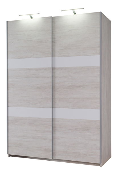 Šatníková skriňa Desayuno DSZ150 (dub biely + lesk biely)