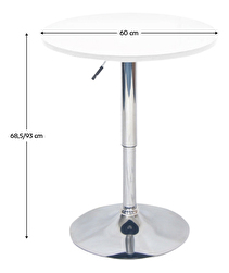 Barski stol podesive visine Biria (bijela + krom) 