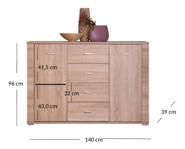 Komód Gwenn 2D4S (szonoma tölgy)