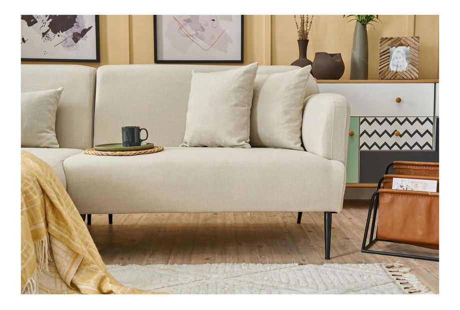 Kutna garnitura Revosatta (L) (krem + crna)