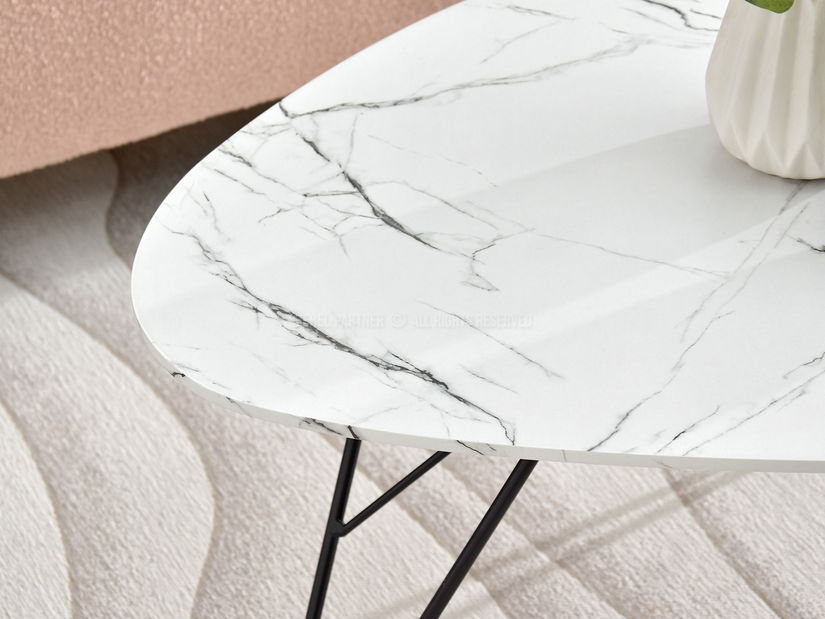 Măsuță de cafea Rave Xl (alb + negru)