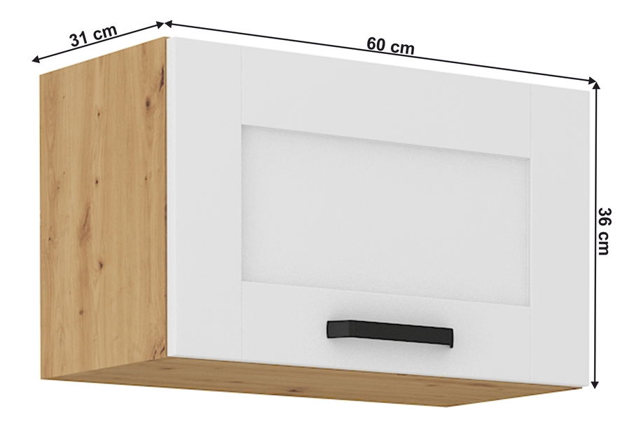 Horná skrinka Lesana 2 (biela + dub artisan) 60 GU-36 1F 