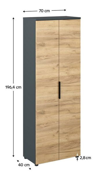 Set mobilier birou Klodekas (grafit + stejar artisan)