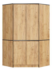 Rohová šatníková skriňa Sumergible (dub craft)