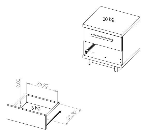 Éjjeliszekrény Indi NS (artisan tölgy + matt fekete + artisan tölgy)