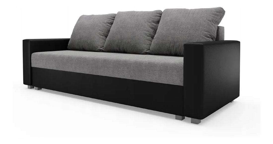 Canapea trei locuri Rimak (negru + gri)