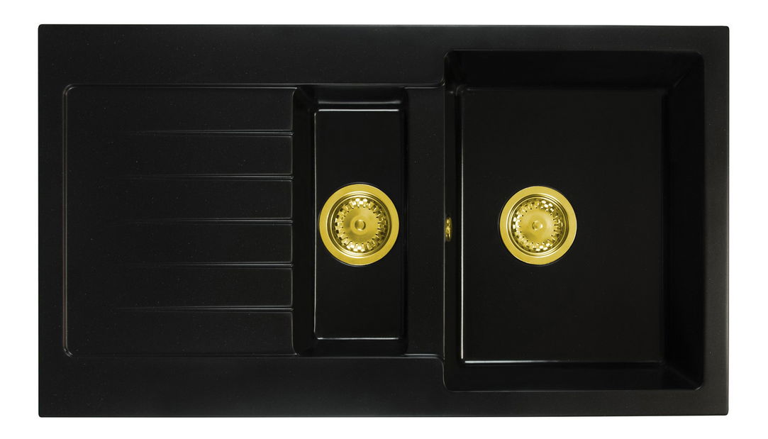 Kuchynský drez Altava (čierna) (s 3 otvormi pre batériu) (L)