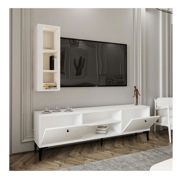 Mobilier living Kuvuni 1 (alb) (cu iluminat)