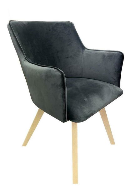 Jedálenská stolička Losu (tmavosivá + buk)