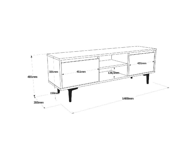 Set mobilier pentru living Levosi 2 (stejar + antracit) 