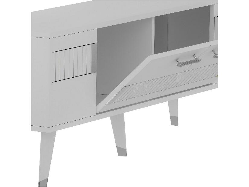TV asztal/szekrény Lotoka 2 (fehér + ezüst) 